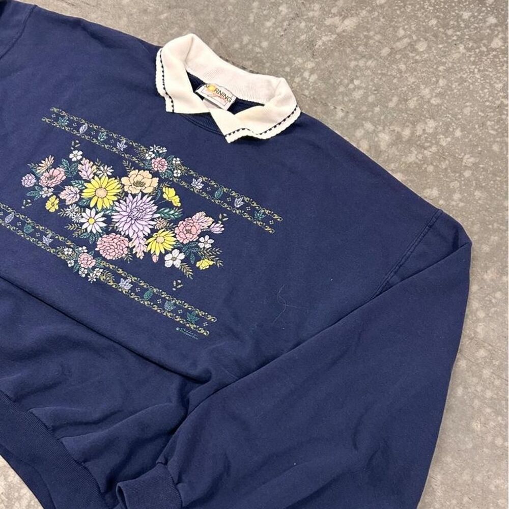 Morning-sun Women's Blue and Navy Sweatshirt
